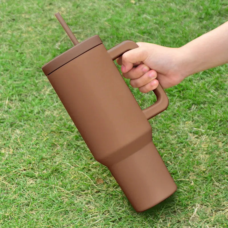 Tumbler Flat Lid with stainless Steel Straw 1.2 Liter (40 Oz)
