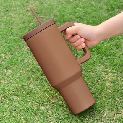 Tumbler Flat Lid with stainless Steel Straw 1.2 Liter (40 Oz)
